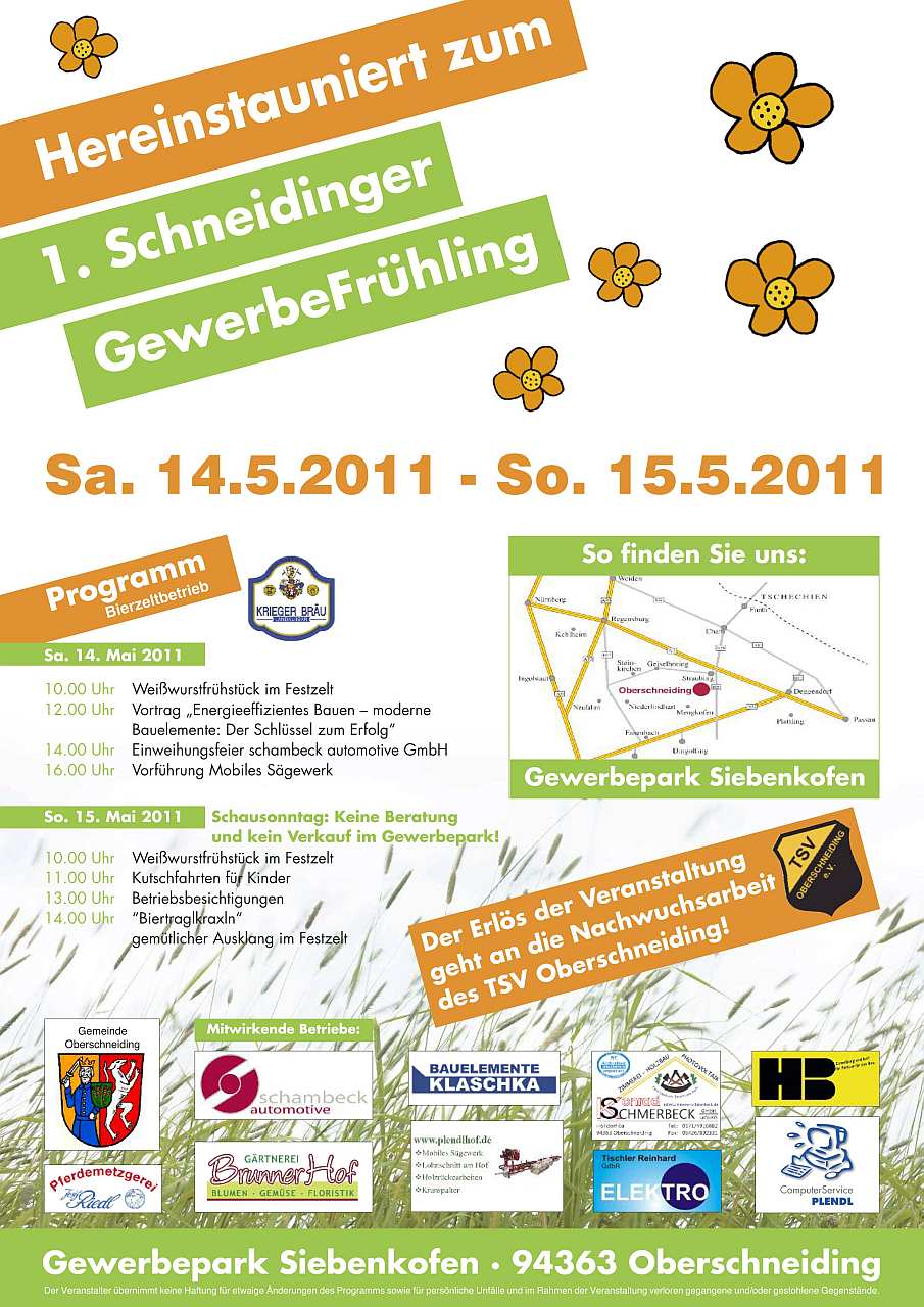 Plakat - Gewerbefrühling im Gewerbepark Siebenkofen