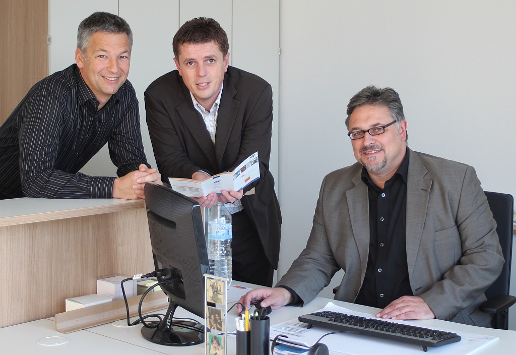 Bernhard Pichler  (informare Consulting GmbH), Bürgermeister Ewald Seifert und Netzwerkmanager Hans Berger