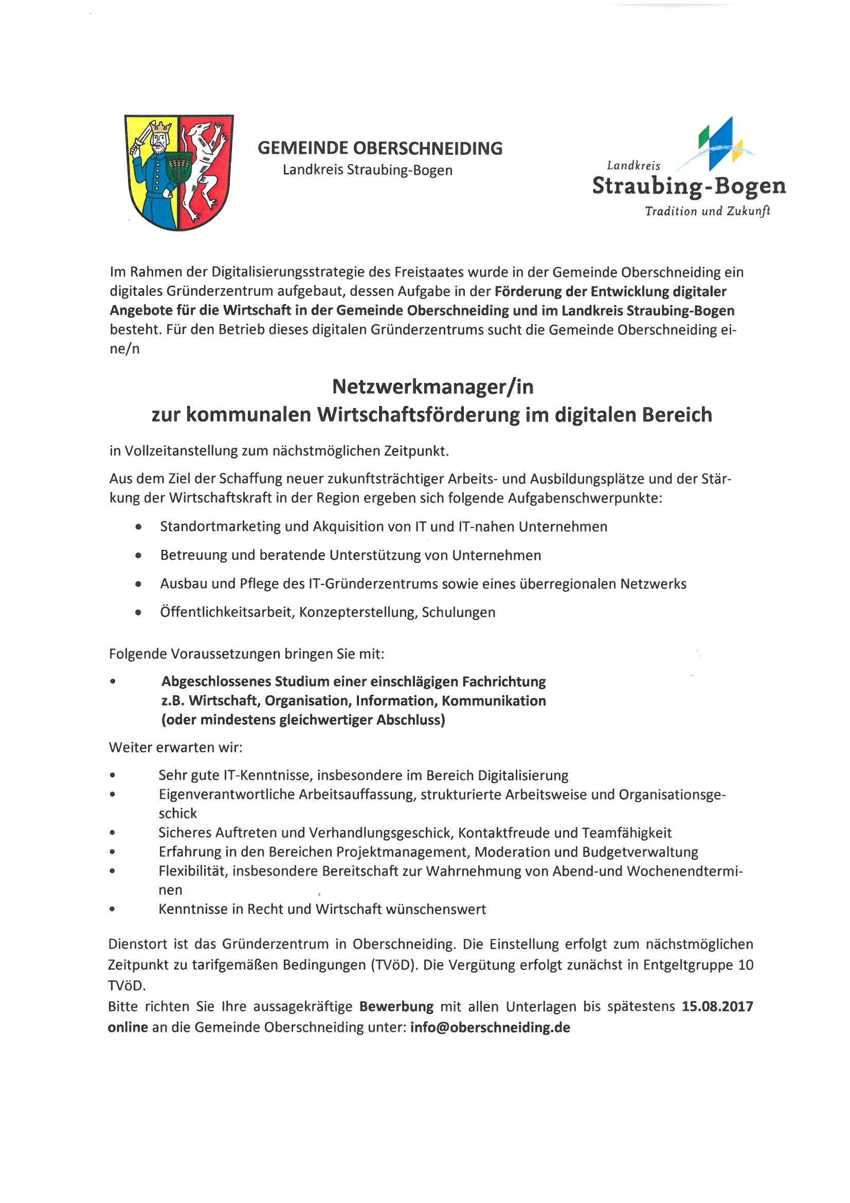 2017 08 10 Stellenanzeige NWM